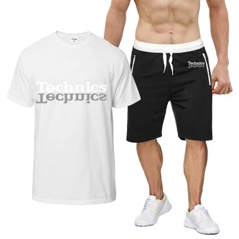 טכניקה 2023 גברים Dj1200 הפטיפון מוזיקה חדשה קיץ חם מכירה שרוול קצר מכנסי כותנה חולצות מזדמנים ספורט חולצה מזדמן מתאים