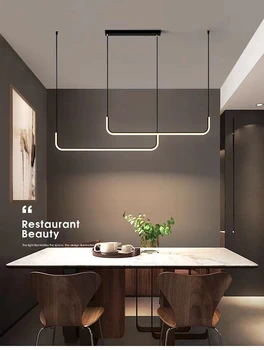 LED מודרנית תקרה נברשת Dimmable שולחן חדר האוכל מטבח מינימליסטי תליון מנורות הבית עיצוב תאורה מנורות Lusters