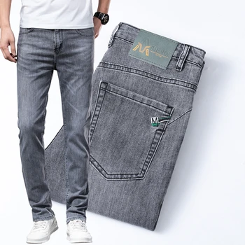 2023 אביב/קיץ מותג חדש של גברים משקל הג ' ינס דק כותנה למתוח רזה ישר עסקי מזדמן רזה מכנסיים