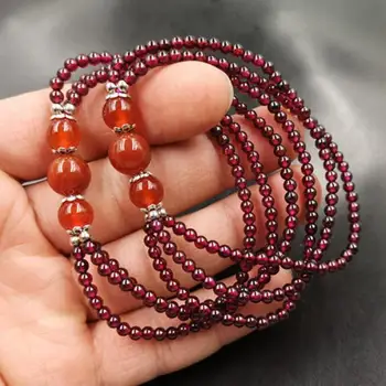 טבעי גארנט צמיד נשים ריפוי חן תכשיטים יפים מקורי אדום, ברקת, נופך אבן קריסטל רב שכבתי צמידים צמידים