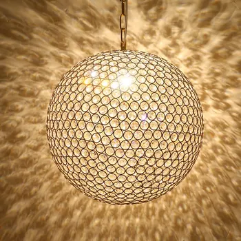 מודרני חדר האוכל הזהב E14 תליון תאורה דקו Norbic כרום כדור בדולח השינה, הסלון מקורה LED מנורת תלייה