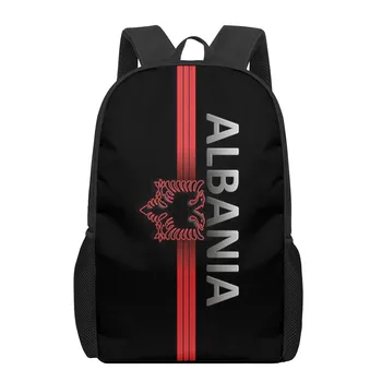 הרפובליקה של אלבניה דגל ילדים תיק בית הספר על הפעוט הדפסה של הילד תרמיל כתף תיק הילקוט בנים בנות התיקים