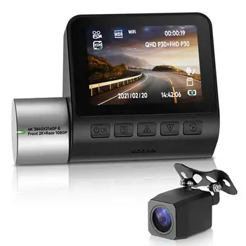 נהיגה מקליט 4K WiFi Dual מצלמה רכב 2in Full HD Dashcam עם סופר ראיית לילה הקלטה G-חיישן עבור מכוניות