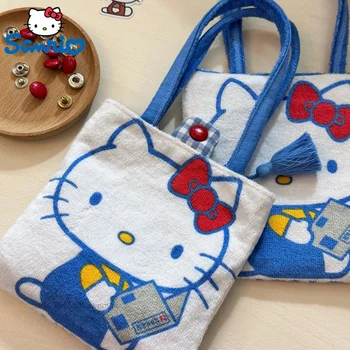 Sanrio Hello Kity חמוד קורדרוי תיק כתף עבור סטודנטים מזדמנים קונה תיק יד מצוירת אבזם תיק אחסון