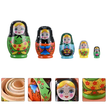 1 סט עץ רוסי קינון בובות בובות ערמות של צעצועים קינון המבקשים בובות עבור השנה החדשה מפלגה טובות