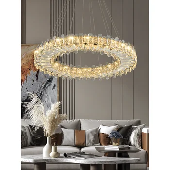 מנורת Led אמנות נברשת אור תליון נורדי סלון חדש מודרני אווירה יוקרתית, מסעדה יוקרה קריסטל הול