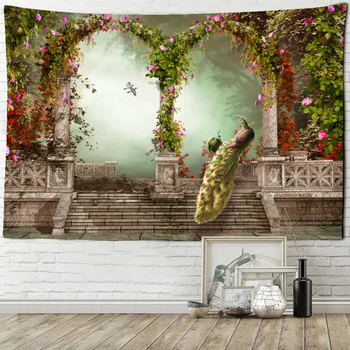ציור שמן גן שטיח בסגנון אירופאי הקיר תלוי שטיח עיצוב הבית פוליאסטר כיסוי שולחן לילה שטיח