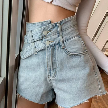 תוספות דנים לנשים עם הקיץ גבוה מנופחים סלים רב-תכליתי עיצוב קו רחב בקיץ מכנסיים נשים מכנסיים קצרים