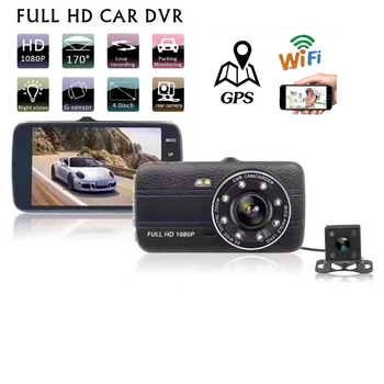 רכב DVR-WiFi Full HD 1080P דאש מצלמת מבט אחורי הרכב המצלמה מקליט וידאו הקופסה השחורה אוטומטי Dashcam GPS לוגר אביזרי רכב