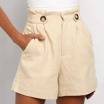 פיג ' מה קצרים לנשים בקיץ מכנסיים עם כיס כפתור מזדמנים מכנסיים קצרים בתוספת גודל מכנסיים קצרים עבור בנות בגדי נשים משלוח חינם