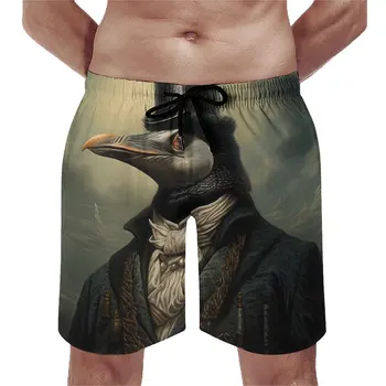 פינגווין ספורט קצרים בקיץ גותי מיסטית ספורט לוח מכנסיים קצרים של הגברים ייבוש מהיר מצחיק מותאם אישית בתוספת גודל בגדי ים