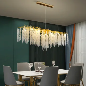 קריסטל ציצית תקרה נברשת בסלון הול מסעדה יוקרה מנורת תקרה בעיצוב Maison תאורה תליון אור