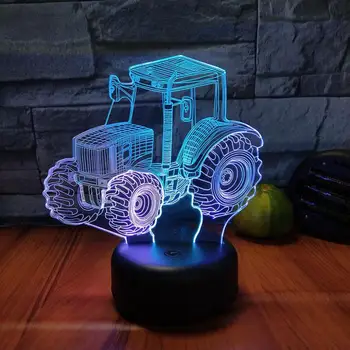 ארבעה-wheel Drive 3d חזותי לילה, מנורות שולחן אור יצירתי שבע מגע צבעוני טעינה Led סטריאו מתנה 3d המנורה
