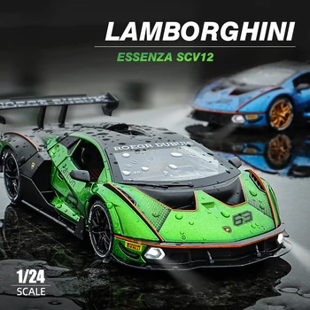 1:24 Lambos Essenza SCV12 סגסוגת מכונית ספורט מודל Diecast נשמע סופר מירוץ הרמת הזנב חם גלגל רכב לילדים מתנות