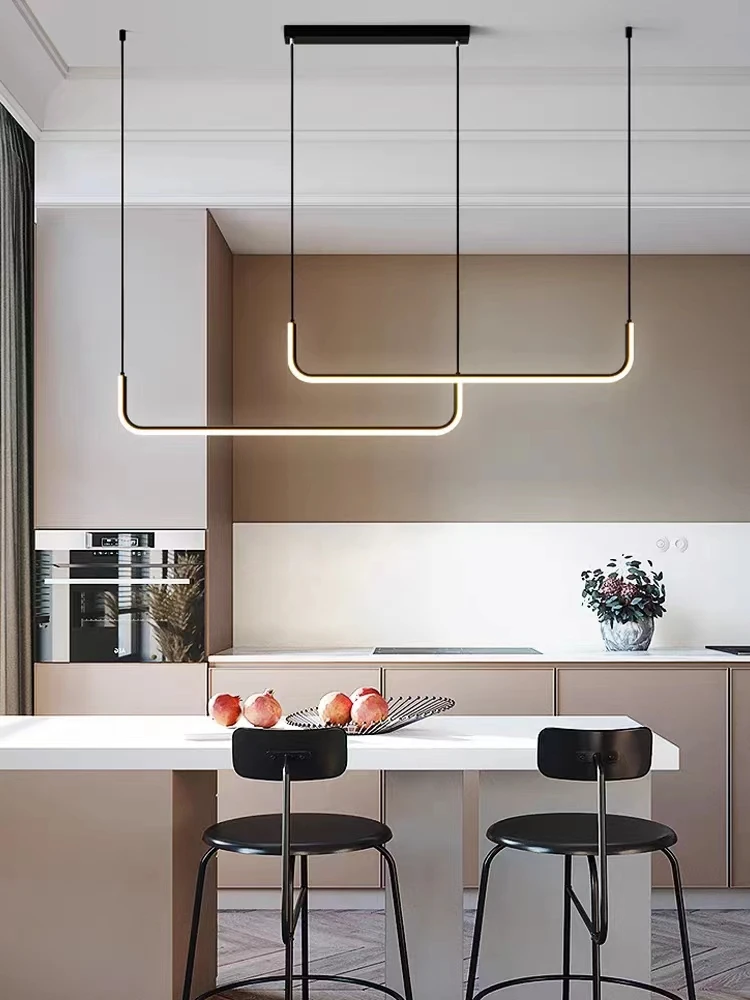 LED מודרנית תקרה נברשת Dimmable שולחן חדר האוכל מטבח מינימליסטי תליון מנורות הבית עיצוב תאורה מנורות Lusters . ' - ' . 2