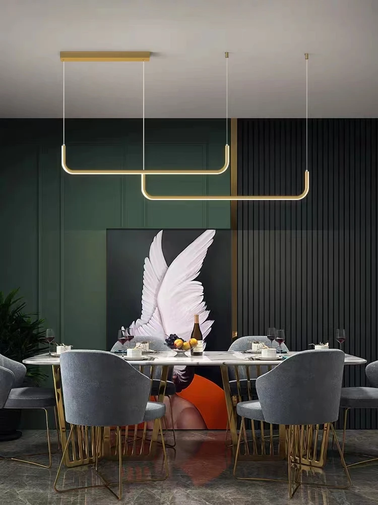 LED מודרנית תקרה נברשת Dimmable שולחן חדר האוכל מטבח מינימליסטי תליון מנורות הבית עיצוב תאורה מנורות Lusters . ' - ' . 3
