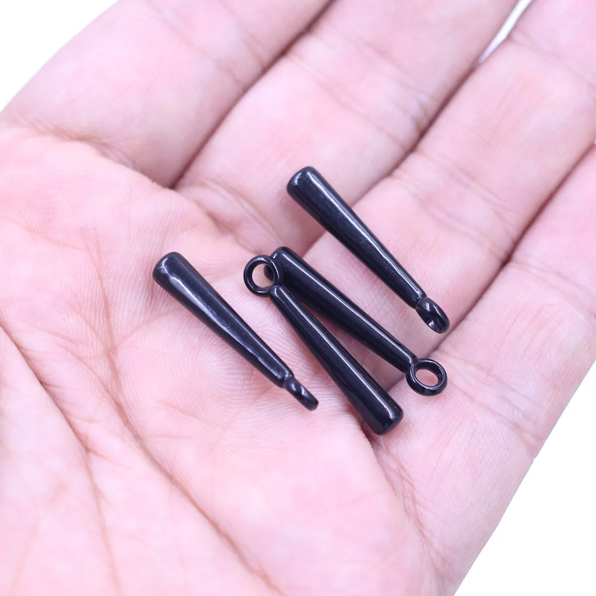 50Pcs תליונים דמעה מקל אקריליק עגילי פלסטיק שחור על האוזניים צמידים תכשיטים DIY אביזרים קסמי 33mm 26mm . ' - ' . 3