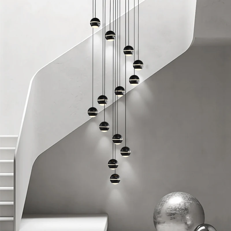 אמנות Led נברשת תליון מנורה אור עיצוב חדר חג המולד קישוט מדרגות וילה לופט דירות מינימליסטי שטח הכדור . ' - ' . 3