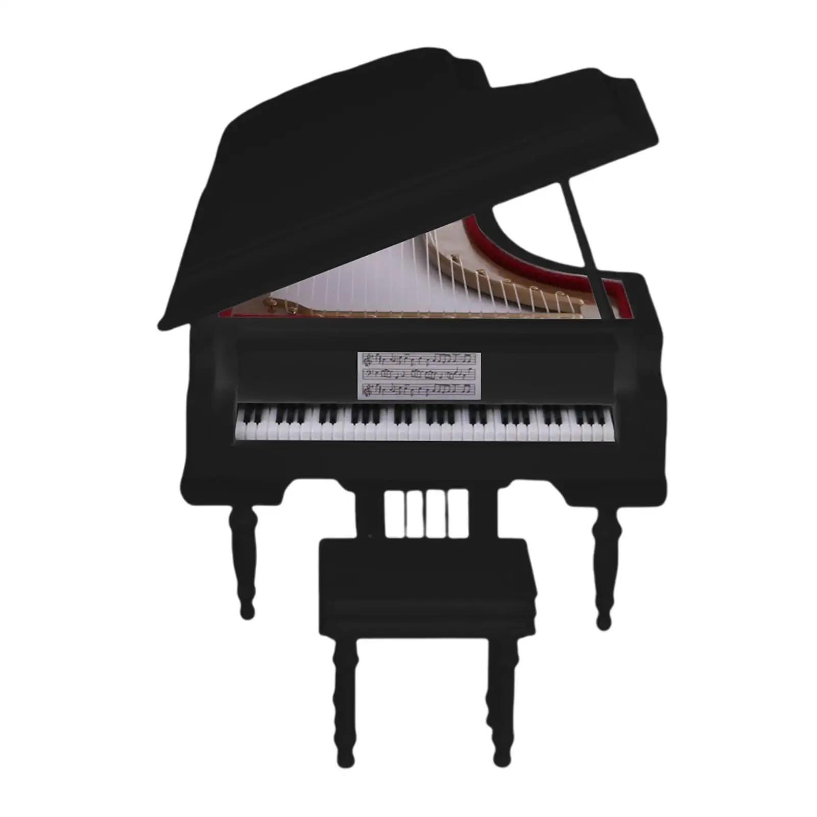 מיני פסנתר מודל עץ דקורטיבי+פלסטיק עבור יום הולדת קישוט Playset שחור . ' - ' . 2