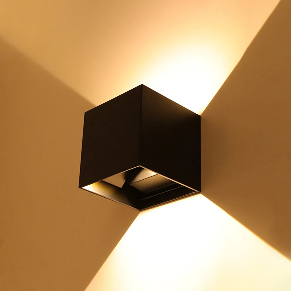 6W/10W הקוביה המרפסת אור אלומיניום חיצונית מנורת קיר עמיד למים מינימליסטי הביתה תאורה מודרני מרובע עבור מלון במעבר הסלון . ' - ' . 1