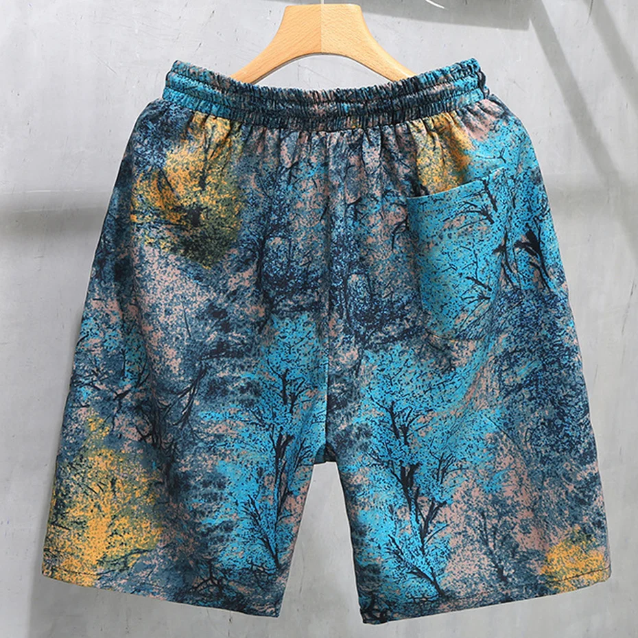 החוף הוואי מכנסי גברים היפ הופ אופנת רחוב Tie-dye קצר בתוספת גודל 10XL 12XL בקיץ מכנסיים קצרים זכר . ' - ' . 1