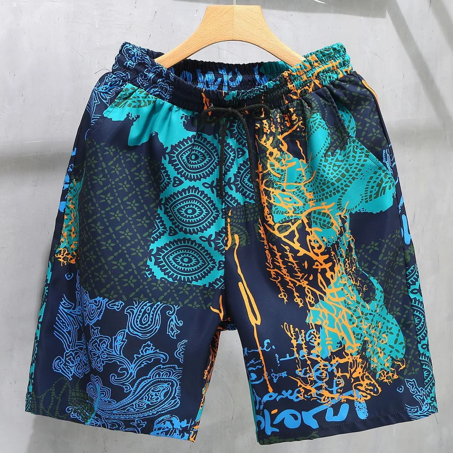 החוף הוואי מכנסי גברים היפ הופ אופנת רחוב Tie-dye קצר בתוספת גודל 10XL 12XL בקיץ מכנסיים קצרים זכר . ' - ' . 2