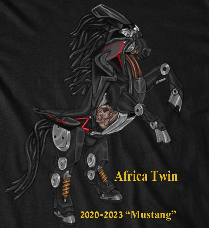 קלאסי אופנוע אפריקה טווין מוסטנג ההשתנות בהשראת חולצות 100% כותנה מזדמנת Mens אופנה בגדי אופנת רחוב . ' - ' . 3