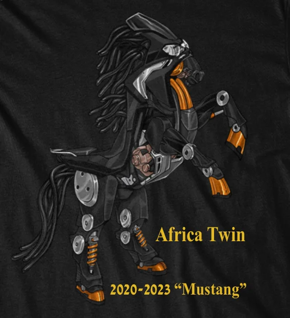 קלאסי אופנוע אפריקה טווין מוסטנג ההשתנות בהשראת חולצות 100% כותנה מזדמנת Mens אופנה בגדי אופנת רחוב . ' - ' . 5