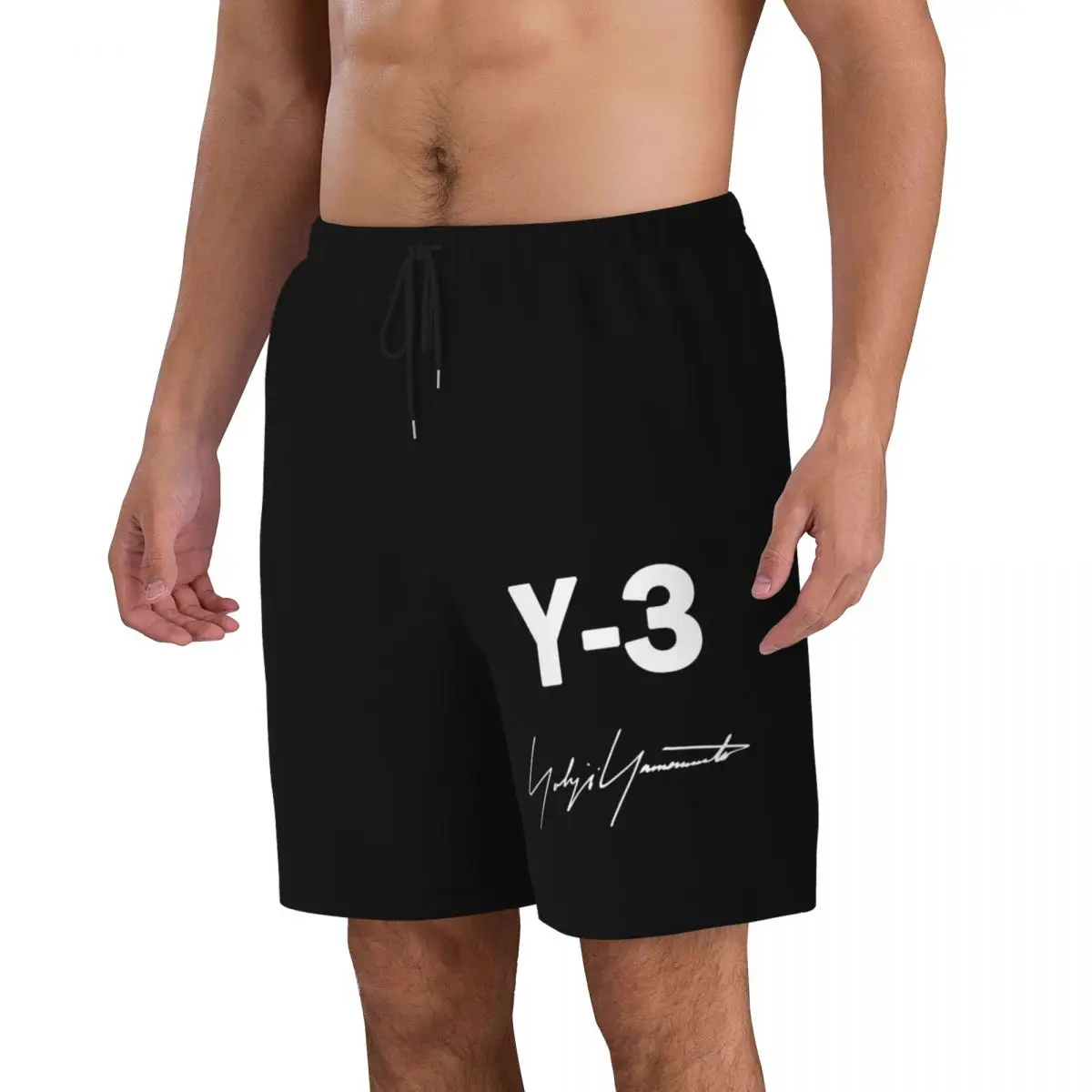 יוז ' י ימאמוטו לוח מכנסיים קצרים לגברים קיץ Beachwear Y3 3Y בגד ים מותן נמוכה . ' - ' . 4