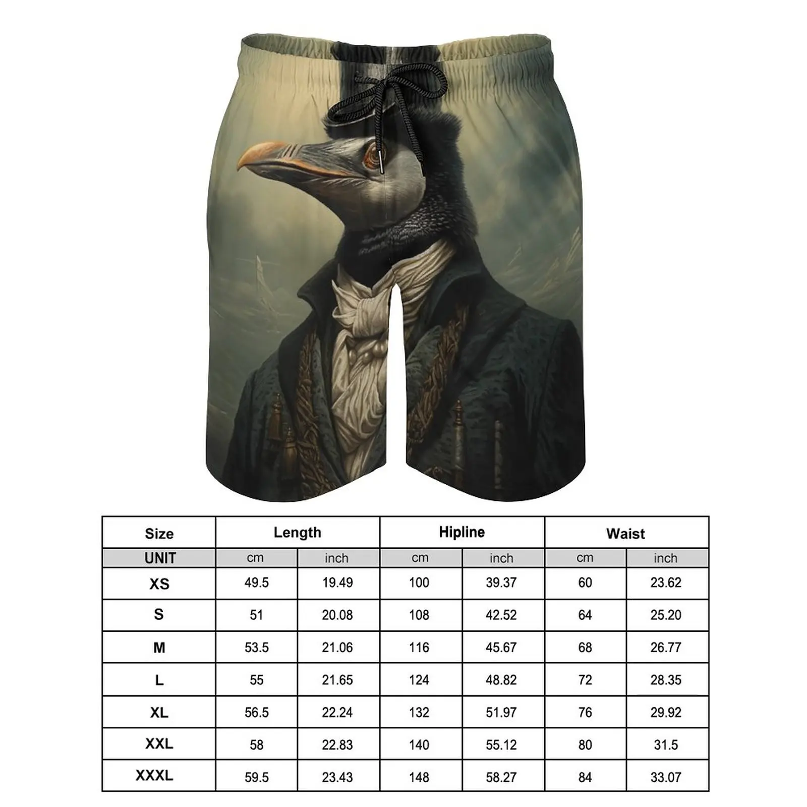 פינגווין ספורט קצרים בקיץ גותי מיסטית ספורט לוח מכנסיים קצרים של הגברים ייבוש מהיר מצחיק מותאם אישית בתוספת גודל בגדי ים . ' - ' . 1