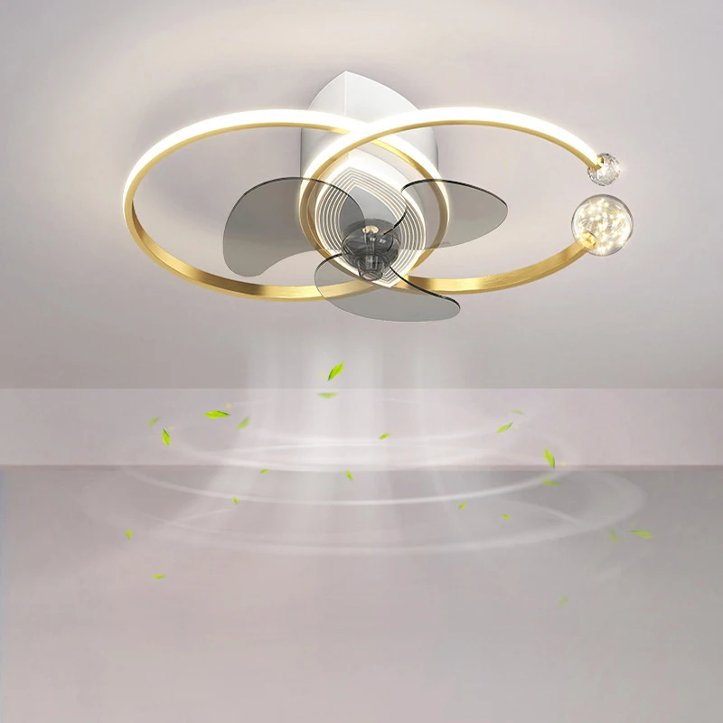 נורדי עיצוב תקרות עם תאורת led עבור חדר השינה מאוורר תקרה מנורת מסעדת חדר האוכל מאווררי תקרה עם שלט רחוק מנוע DC . ' - ' . 2