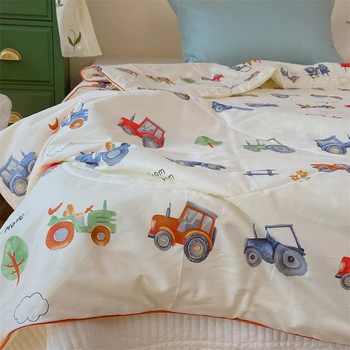שיעור קיץ מיטה שמיכה מיזוג אוויר קירור שמיכה אמא והילדים משובצים מצעים למיטה 150 קר מנחם עיצוב הבית